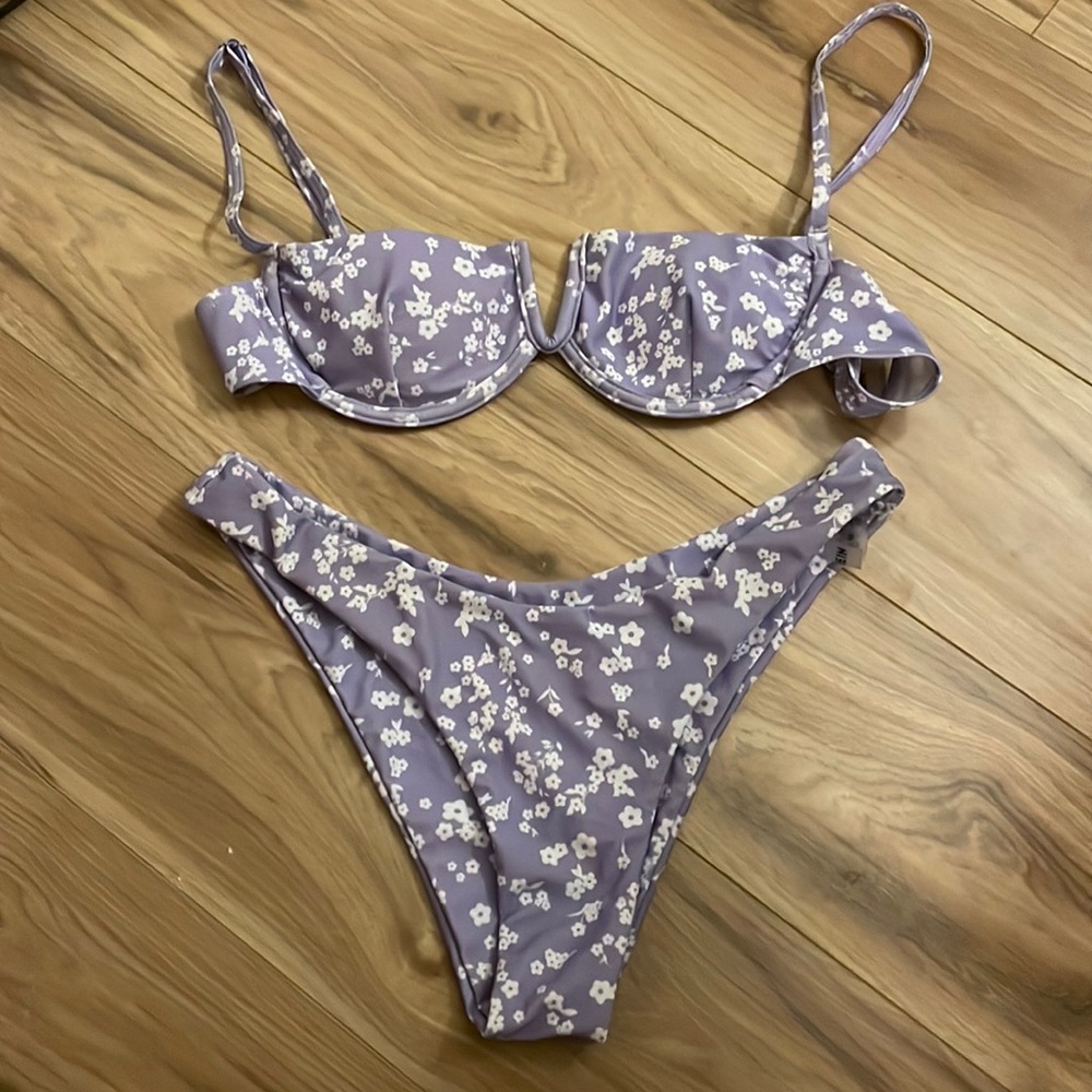 Lilac Floral Bikini Set